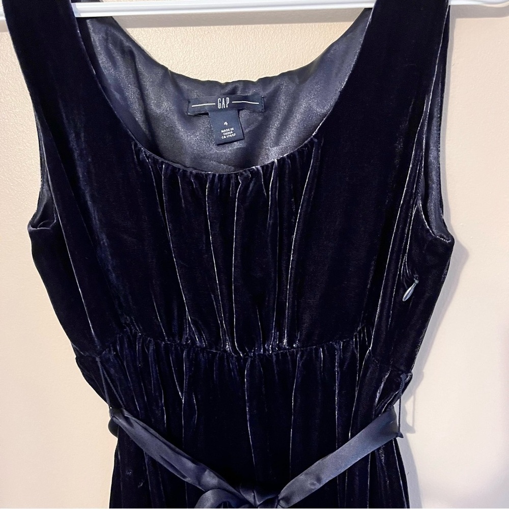 Gap Navy Blue Velvet Silk Dress